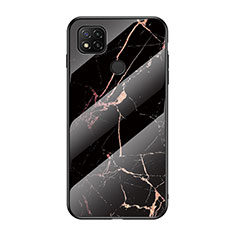 Coque Contour Silicone et Vitre Motif Fantaisie Miroir Etui Housse LS2 pour Xiaomi POCO C3 Or et Noir