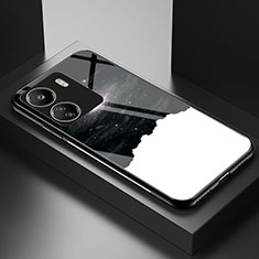 Coque Contour Silicone et Vitre Motif Fantaisie Miroir Etui Housse LS2 pour Xiaomi Poco C65 Noir