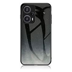 Coque Contour Silicone et Vitre Motif Fantaisie Miroir Etui Housse LS2 pour Xiaomi Poco F5 5G Gris