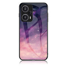 Coque Contour Silicone et Vitre Motif Fantaisie Miroir Etui Housse LS2 pour Xiaomi Poco F5 5G Violet