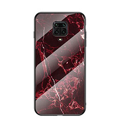 Coque Contour Silicone et Vitre Motif Fantaisie Miroir Etui Housse LS2 pour Xiaomi Poco M2 Pro Rouge