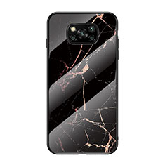 Coque Contour Silicone et Vitre Motif Fantaisie Miroir Etui Housse LS2 pour Xiaomi Poco X3 Pro Or et Noir