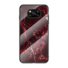 Coque Contour Silicone et Vitre Motif Fantaisie Miroir Etui Housse LS2 pour Xiaomi Poco X3 Pro Rouge