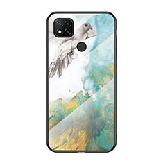 Coque Contour Silicone et Vitre Motif Fantaisie Miroir Etui Housse LS2 pour Xiaomi Redmi 9 Activ Vert