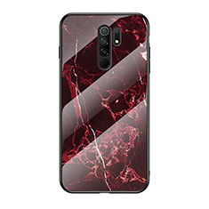 Coque Contour Silicone et Vitre Motif Fantaisie Miroir Etui Housse LS2 pour Xiaomi Redmi 9 Rouge