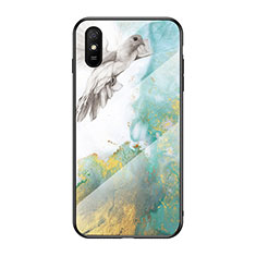 Coque Contour Silicone et Vitre Motif Fantaisie Miroir Etui Housse LS2 pour Xiaomi Redmi 9A Vert