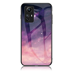 Coque Contour Silicone et Vitre Motif Fantaisie Miroir Etui Housse LS2 pour Xiaomi Redmi Note 12S Violet