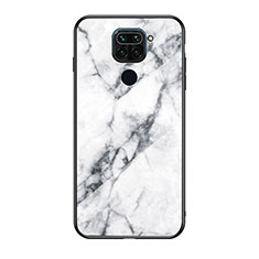 Coque Contour Silicone et Vitre Motif Fantaisie Miroir Etui Housse LS2 pour Xiaomi Redmi Note 9 Blanc