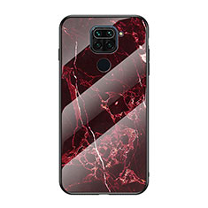 Coque Contour Silicone et Vitre Motif Fantaisie Miroir Etui Housse LS2 pour Xiaomi Redmi Note 9 Rouge