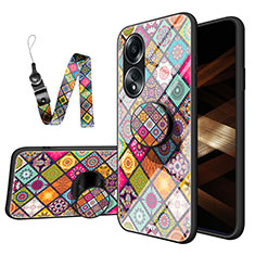 Coque Contour Silicone et Vitre Motif Fantaisie Miroir Etui Housse LS3 pour Oppo A18 Colorful