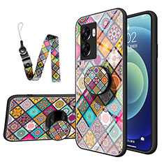 Coque Contour Silicone et Vitre Motif Fantaisie Miroir Etui Housse LS3 pour Oppo A57 5G Colorful