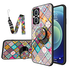 Coque Contour Silicone et Vitre Motif Fantaisie Miroir Etui Housse LS3 pour Oppo A96 5G Colorful