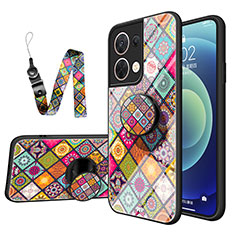 Coque Contour Silicone et Vitre Motif Fantaisie Miroir Etui Housse LS3 pour Oppo Reno9 Pro 5G Colorful