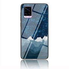 Coque Contour Silicone et Vitre Motif Fantaisie Miroir Etui Housse LS3 pour Vivo V20 (2021) Bleu