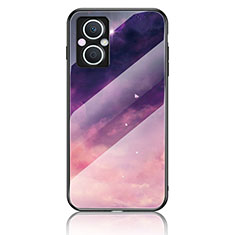 Coque Contour Silicone et Vitre Motif Fantaisie Miroir Etui Housse LS4 pour Oppo F21 Pro 5G Violet