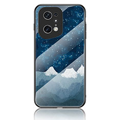 Coque Contour Silicone et Vitre Motif Fantaisie Miroir Etui Housse LS4 pour Oppo Find X5 Pro 5G Bleu