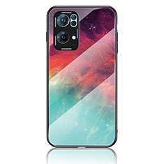 Coque Contour Silicone et Vitre Motif Fantaisie Miroir Etui Housse LS4 pour Oppo Reno7 Pro 5G Rouge