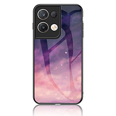 Coque Contour Silicone et Vitre Motif Fantaisie Miroir Etui Housse LS4 pour Oppo Reno8 Pro+ Plus 5G Violet