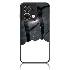 Coque Contour Silicone et Vitre Motif Fantaisie Miroir Etui Housse LS4 pour Oppo Reno9 Pro 5G Noir