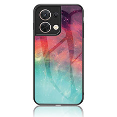 Coque Contour Silicone et Vitre Motif Fantaisie Miroir Etui Housse LS4 pour Oppo Reno9 Pro 5G Rouge