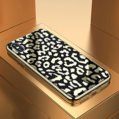 Coque Contour Silicone et Vitre Motif Fantaisie Miroir Etui Housse pour Apple iPhone X Noir