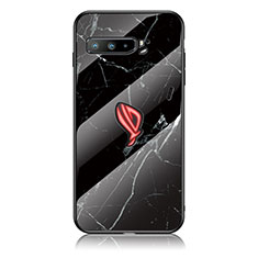 Coque Contour Silicone et Vitre Motif Fantaisie Miroir Etui Housse pour Asus ROG Phone 3 Noir