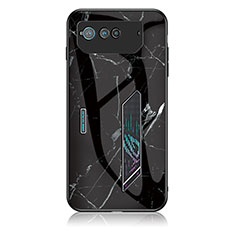 Coque Contour Silicone et Vitre Motif Fantaisie Miroir Etui Housse pour Asus ROG Phone 6 Noir