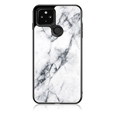 Coque Contour Silicone et Vitre Motif Fantaisie Miroir Etui Housse pour Google Pixel 4a 5G Blanc