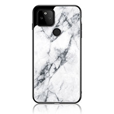 Coque Contour Silicone et Vitre Motif Fantaisie Miroir Etui Housse pour Google Pixel 5a 5G Blanc