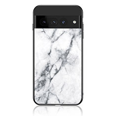 Coque Contour Silicone et Vitre Motif Fantaisie Miroir Etui Housse pour Google Pixel 7 Pro 5G Blanc