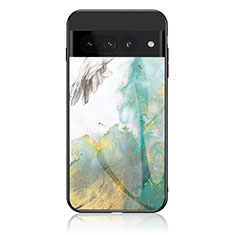 Coque Contour Silicone et Vitre Motif Fantaisie Miroir Etui Housse pour Google Pixel 7 Pro 5G Vert