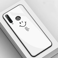 Coque Contour Silicone et Vitre Motif Fantaisie Miroir Etui Housse pour Huawei Enjoy 9s Blanc