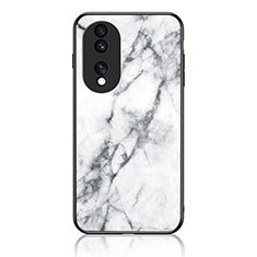 Coque Contour Silicone et Vitre Motif Fantaisie Miroir Etui Housse pour Huawei Honor 70 5G Blanc