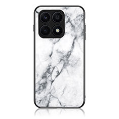 Coque Contour Silicone et Vitre Motif Fantaisie Miroir Etui Housse pour Huawei Honor 70 Lite 5G Blanc