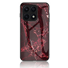 Coque Contour Silicone et Vitre Motif Fantaisie Miroir Etui Housse pour Huawei Honor 70 Lite 5G Rouge