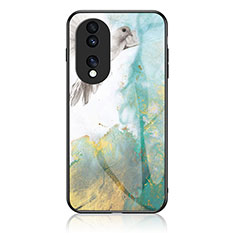 Coque Contour Silicone et Vitre Motif Fantaisie Miroir Etui Housse pour Huawei Honor 70 Pro+ Plus 5G Vert