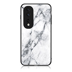 Coque Contour Silicone et Vitre Motif Fantaisie Miroir Etui Housse pour Huawei Honor 80 GT 5G Blanc