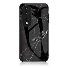 Coque Contour Silicone et Vitre Motif Fantaisie Miroir Etui Housse pour Huawei Honor 80 GT 5G Noir