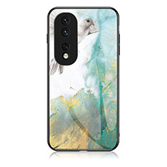 Coque Contour Silicone et Vitre Motif Fantaisie Miroir Etui Housse pour Huawei Honor 80 Pro Flat 5G Vert