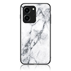 Coque Contour Silicone et Vitre Motif Fantaisie Miroir Etui Housse pour Huawei Honor 80 SE 5G Blanc