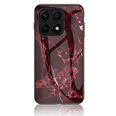 Coque Contour Silicone et Vitre Motif Fantaisie Miroir Etui Housse pour Huawei Honor X8 5G Rouge