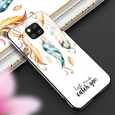 Coque Contour Silicone et Vitre Motif Fantaisie Miroir Etui Housse pour Huawei Mate 20 Pro Orange