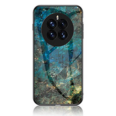 Coque Contour Silicone et Vitre Motif Fantaisie Miroir Etui Housse pour Huawei Mate 50E Bleu