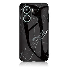 Coque Contour Silicone et Vitre Motif Fantaisie Miroir Etui Housse pour Huawei Nova 10 SE Noir