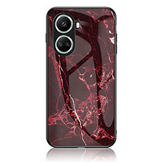 Coque Contour Silicone et Vitre Motif Fantaisie Miroir Etui Housse pour Huawei Nova 10 SE Rouge