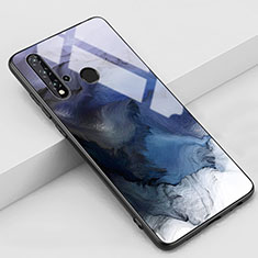 Coque Contour Silicone et Vitre Motif Fantaisie Miroir Etui Housse pour Huawei Nova 5i Bleu