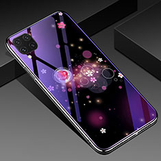 Coque Contour Silicone et Vitre Motif Fantaisie Miroir Etui Housse pour Huawei Nova 6 SE Violet