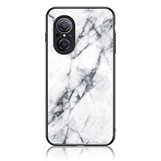 Coque Contour Silicone et Vitre Motif Fantaisie Miroir Etui Housse pour Huawei Nova 9 SE Blanc