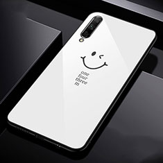 Coque Contour Silicone et Vitre Motif Fantaisie Miroir Etui Housse pour Huawei P Smart Pro (2019) Blanc