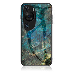 Coque Contour Silicone et Vitre Motif Fantaisie Miroir Etui Housse pour Huawei P60 Art Bleu